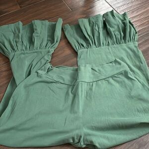 Matilda Jane green ruffle bottom pants